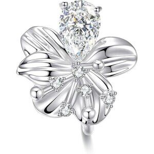 RING4 | Starlight Lily 18K Plated Red Flower Open Ring